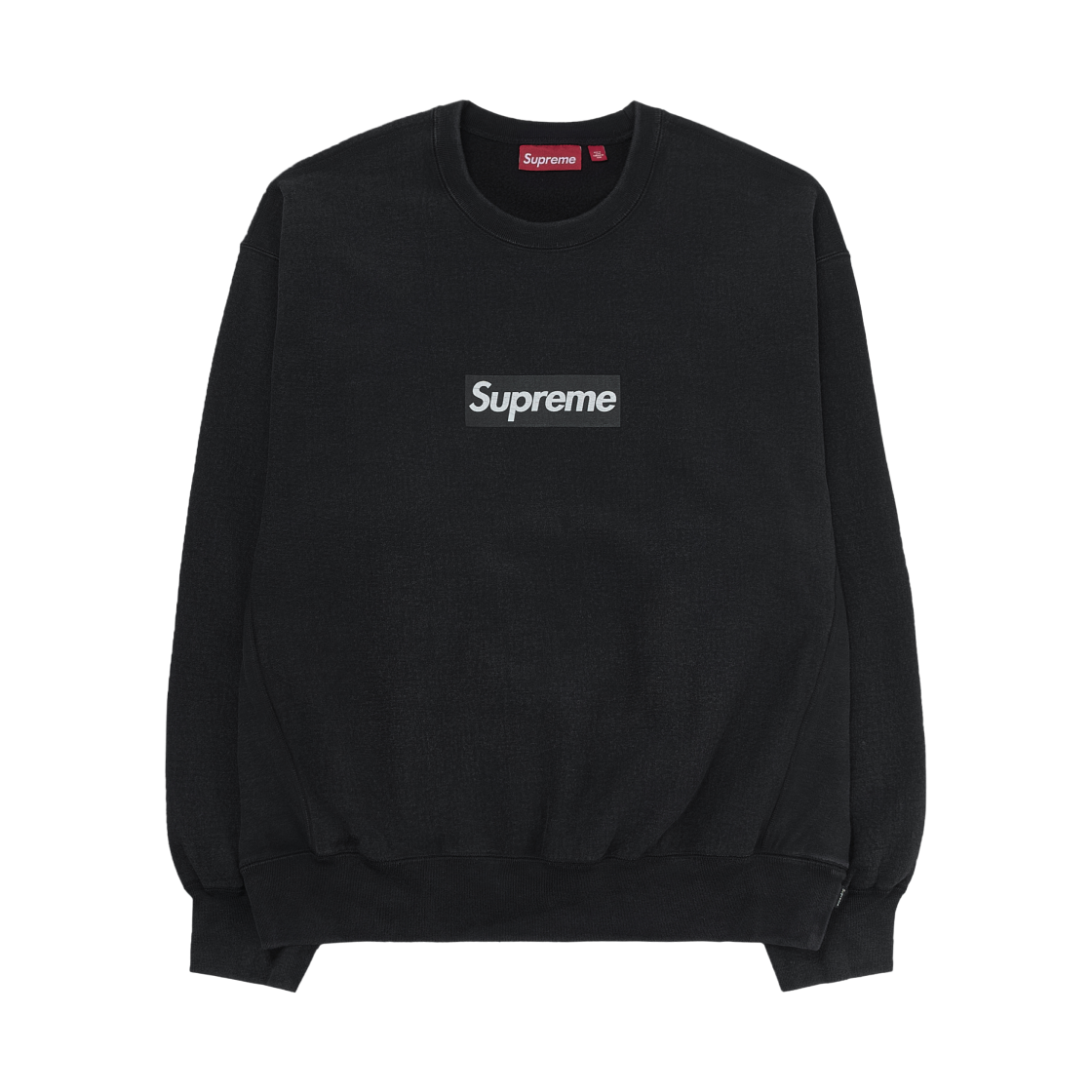 슈프림 워시드 박스로고 크루넥 블랙 - 25SS