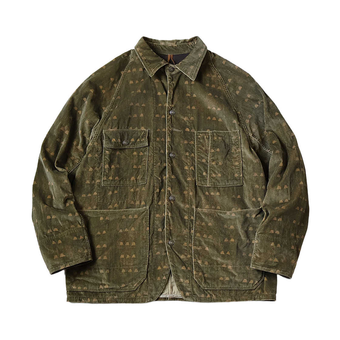 캐피탈 벨베틴 아이리스 캑터스 커버올 다크 그린(Kapital Velveteen Iris Cactus Coverall Dark Green) - 1