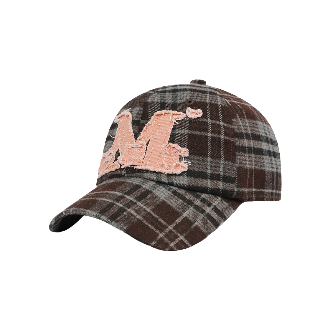 무센트 빈티지 워싱 아플리케 볼캡 체크 브라운(MUCENT Vintage Washing Applique Ball Cap Check Brown) - 2
