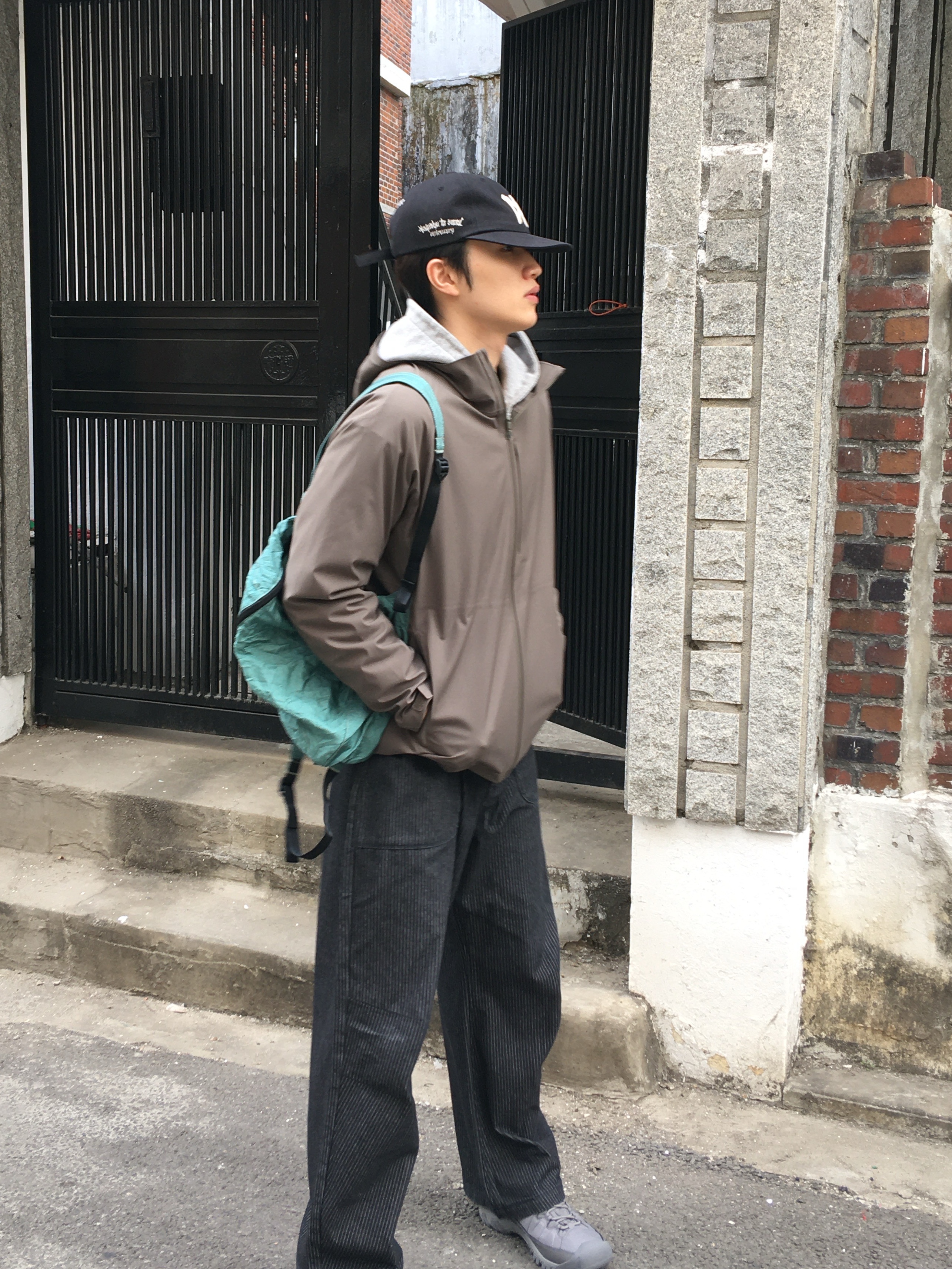Aoiro 6-Panel Bone A/N Cap Black 착용 스타일 - 2