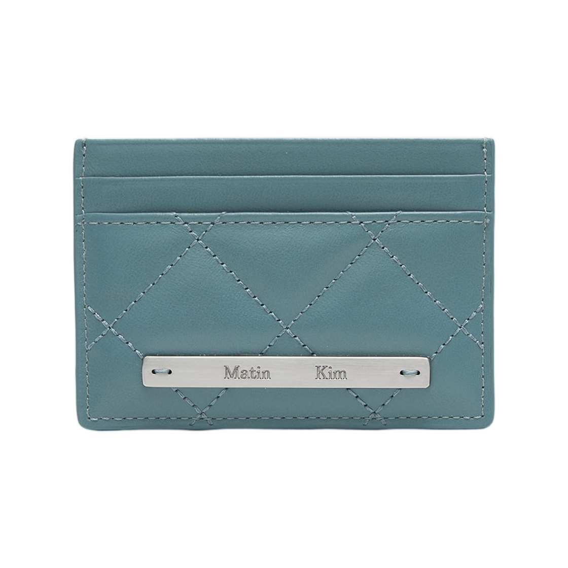 마뗑킴 퍼프 퀼트 카드 월렛 블루(Matin Kim Puff Quilt Card Wallet In Blue) - 1