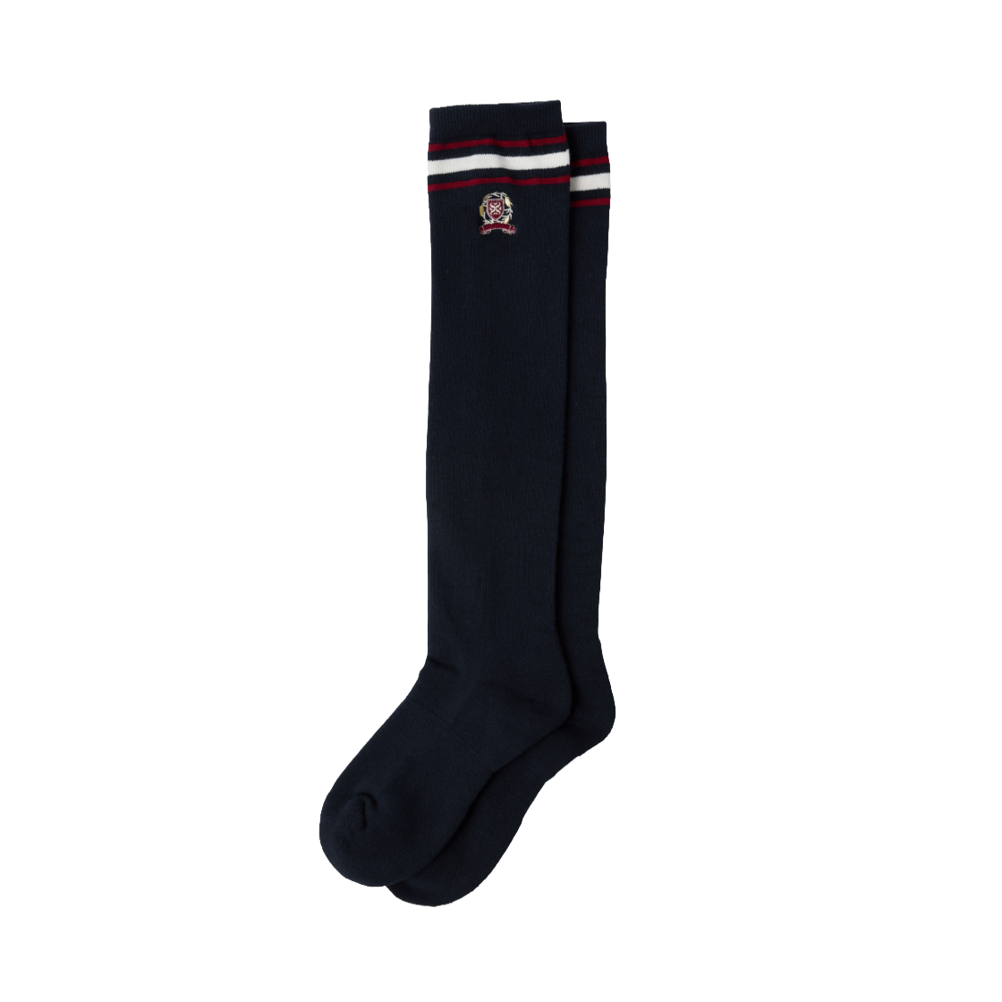 SA261WAO01NVY0 SATUR W Crest Logo Knee Socks Navy
