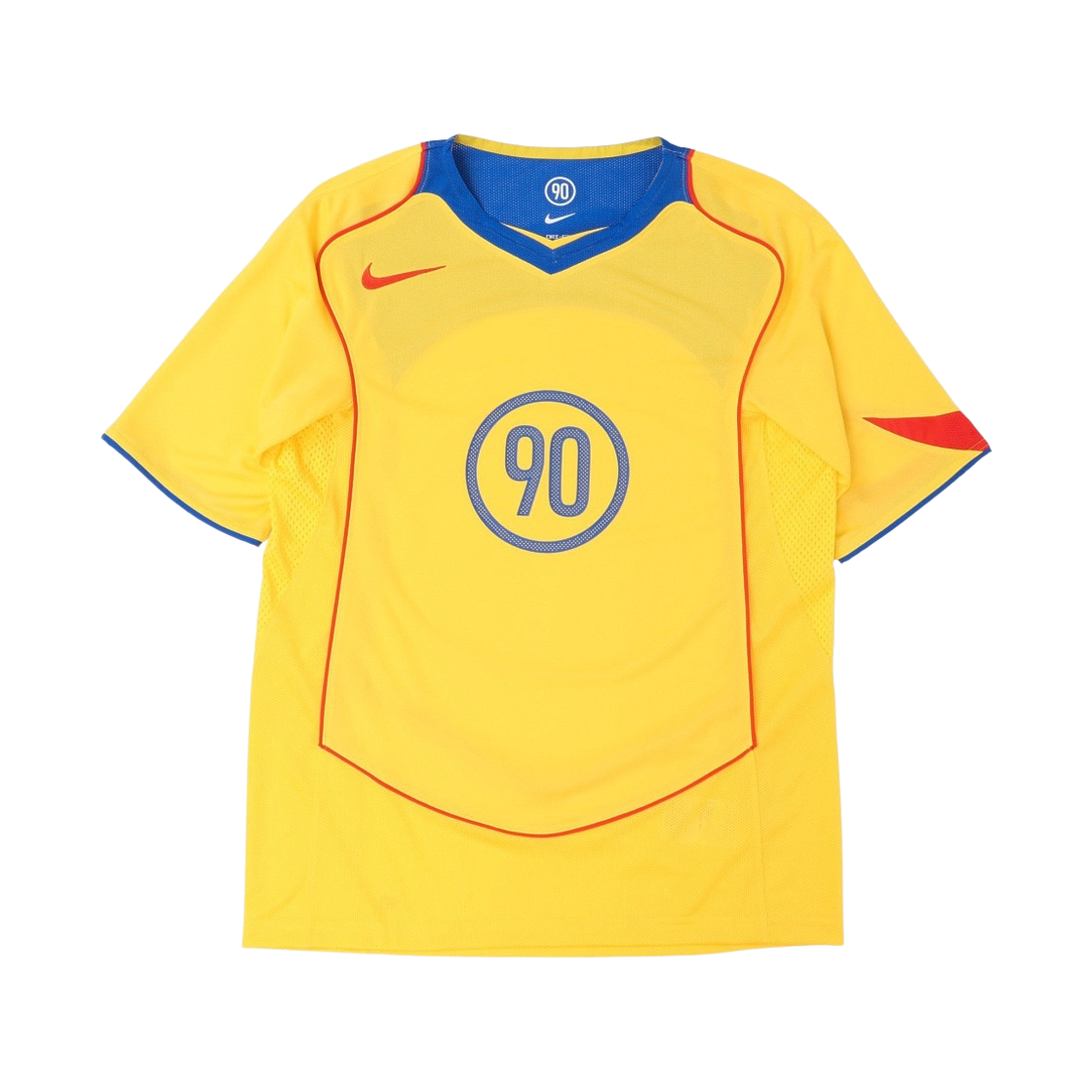 IM6310-719 Nike Total 90 Dri-Fit Short Sleeve Football Top Tour Yellow Lyon Blue - Asia