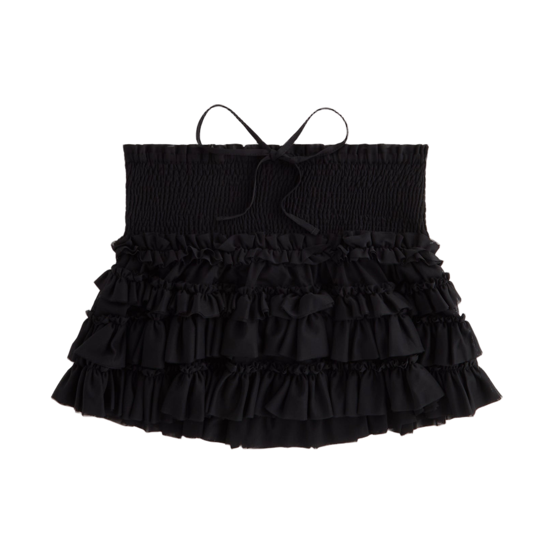 (W) 키스 포 리사 마리코 메쉬 러플 미니 스커트 블랙((W) Kith for Lisa Mariko Mesh Ruffle Mini Skirt Black)