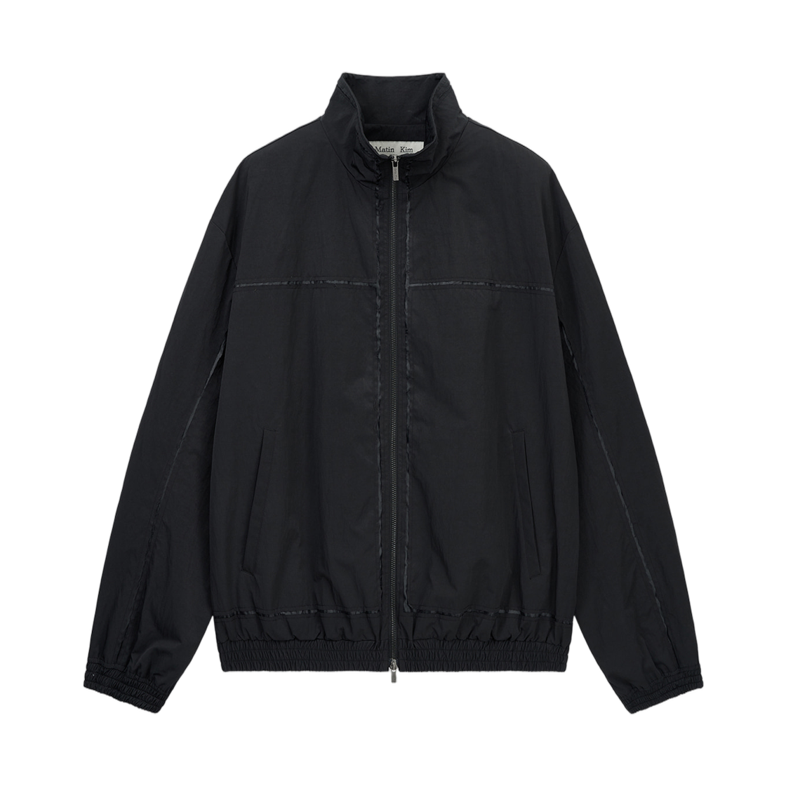 마뗑킴 자수 백 로고 점퍼 블랙(Matin Kim Embroidery Back Logo Jumper In Black) - 1