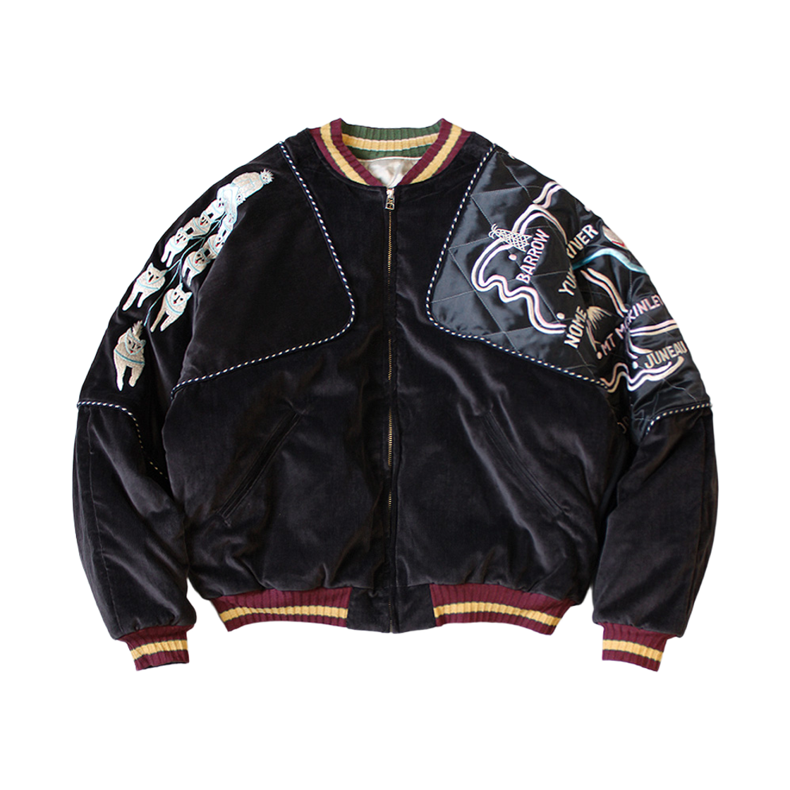 캐피탈 벨베틴 시아미스 봄버 자켓 유콘 블랙(Kapital Velveteen Siamese Bomber Jacket Yukon Black) - 1