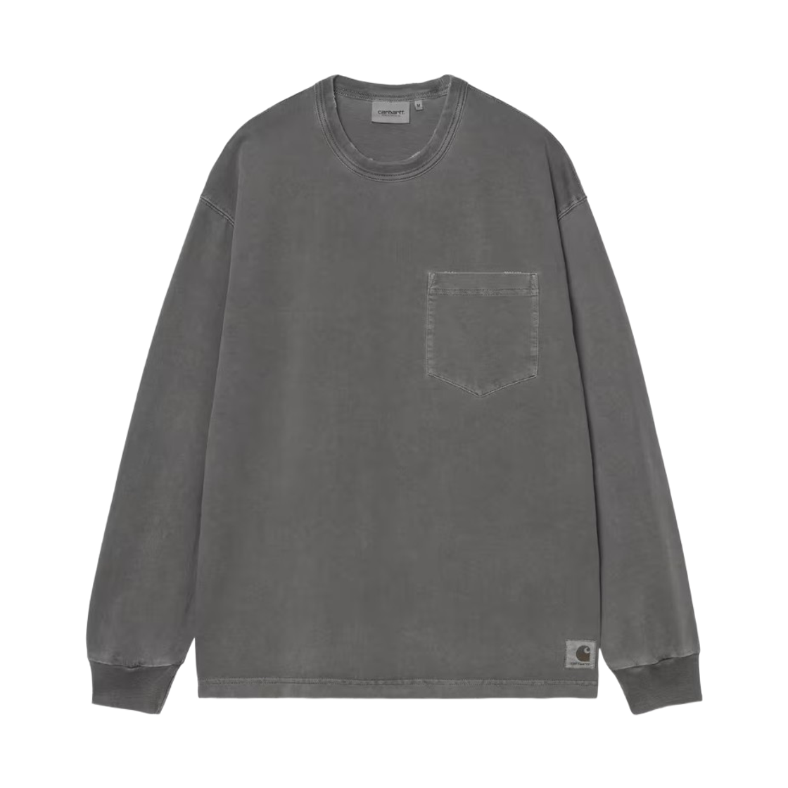 I035958-89-B7 Carhartt WIP Long Sleeve Torion Pocket T-Shirt Black Grind Washed