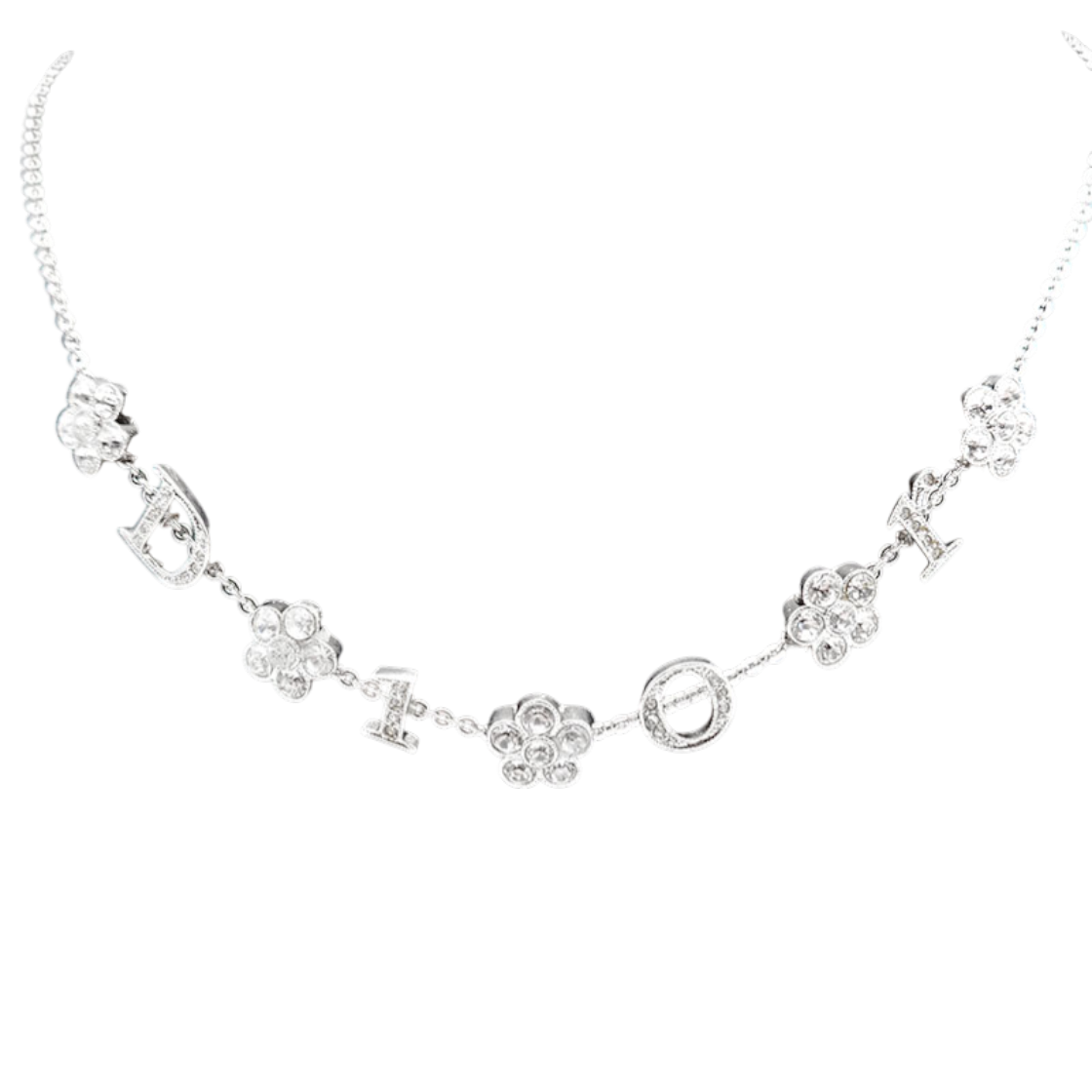 ITA4CTROMJ82 Christian Dior Crystal Flower Motif Choker Necklace L137672