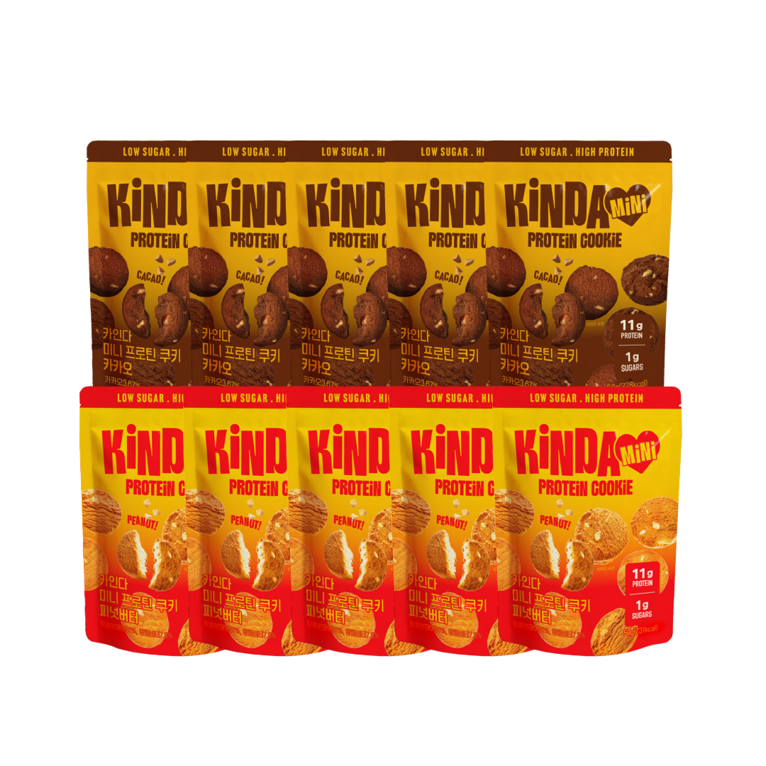 mini Protein Cookie 10ea SET Kindabite mini Protein Cookie Variety Set (Peanut & Cacao 10ea)