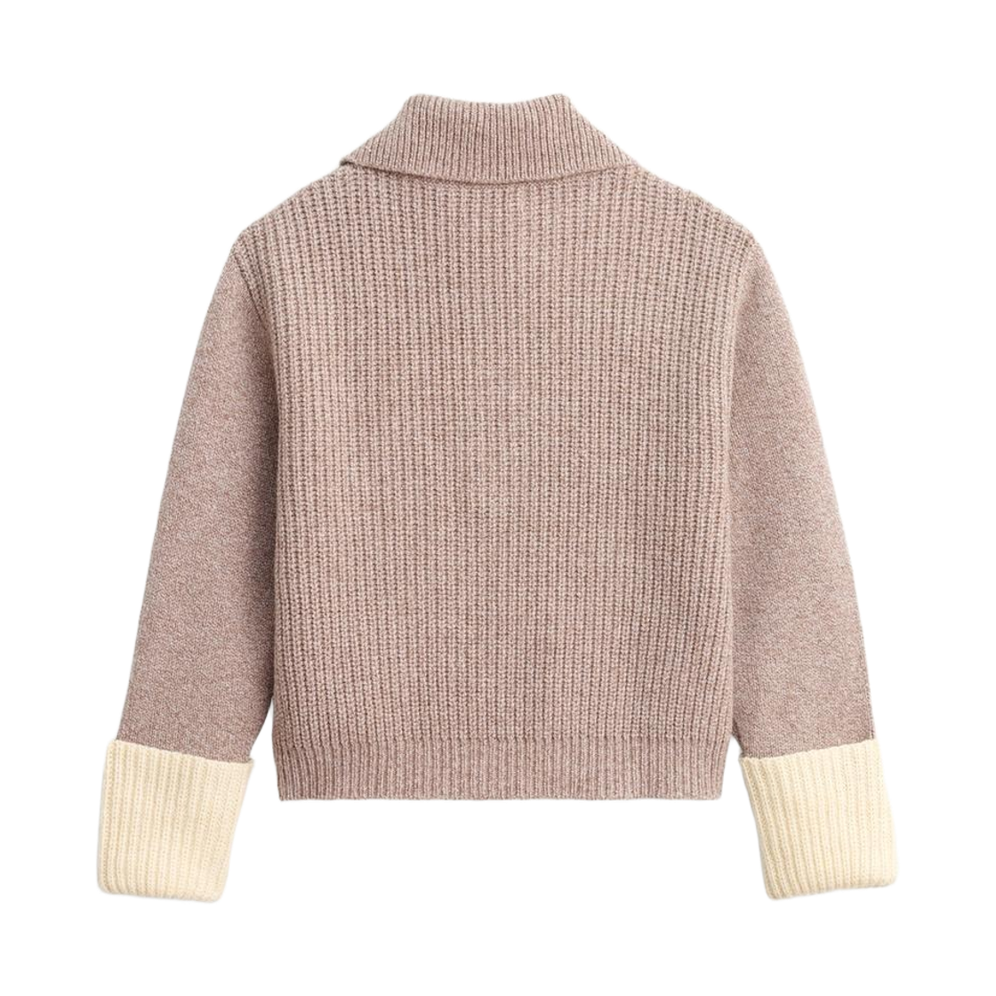 자라 울 버튼 넥 점퍼 리미티드 에디션 브라운 토프(Zara Wool Button Neck Jumper Limited Edition Brown Taupe) - 2