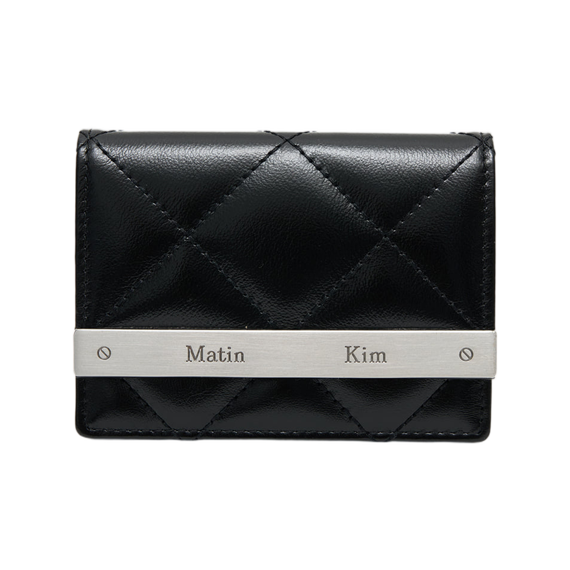 마뗑킴 퍼프 퀼트 월렛 블랙(Matin Kim Puff Quilt Wallet In Black)