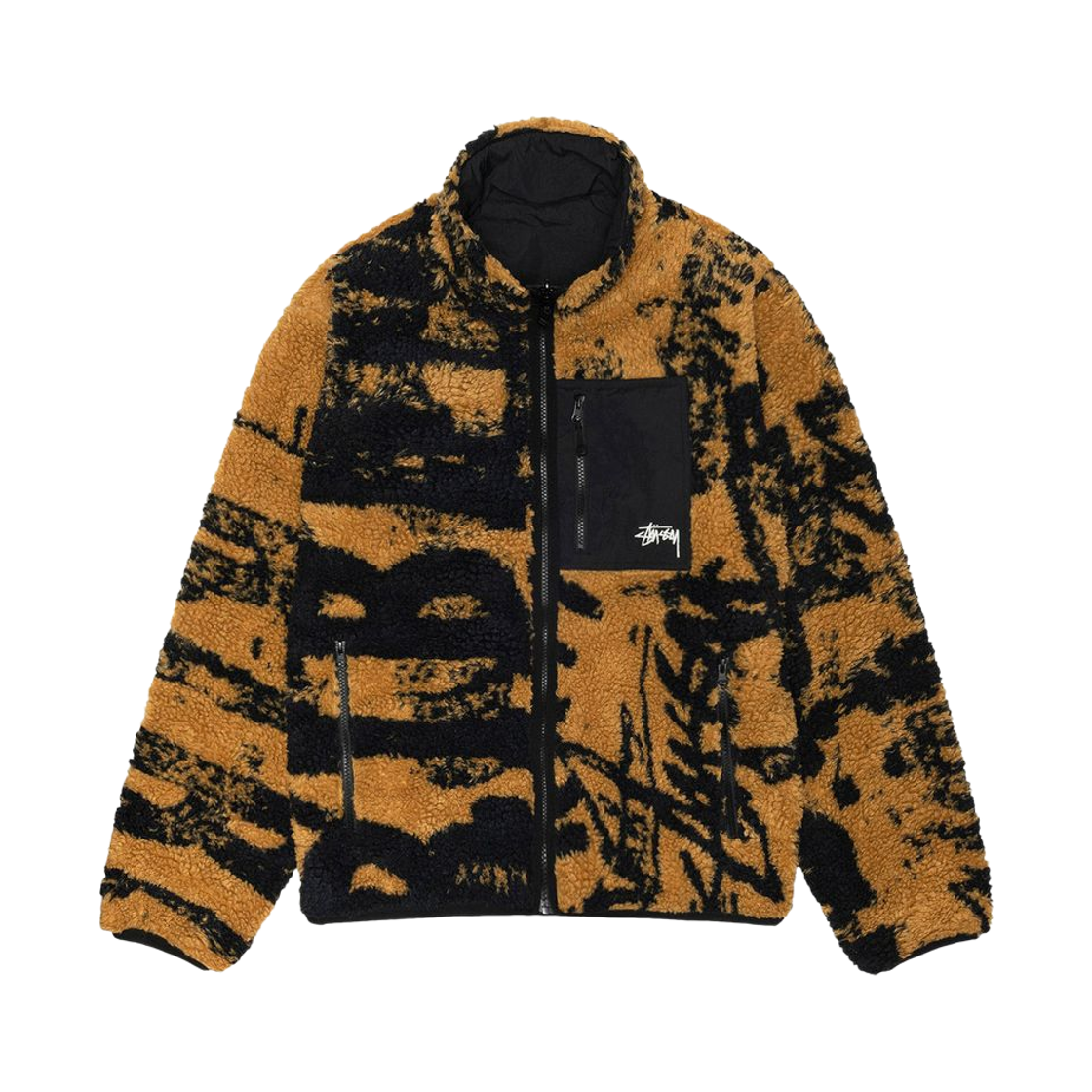 스투시 쉐르파 리버시블 스탬프 자켓 옐로우(Stussy Sherpa Reversible Stamp Jacket Yellow) - 1