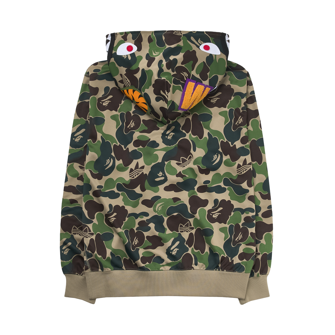 아디다스 x 베이프 샤크 트랙 후드 자켓 크루 그린 - KR 사이즈(Adidas x BAPE Shark Track Hoodie Jacket Crew Green - KR Sizing) - 3