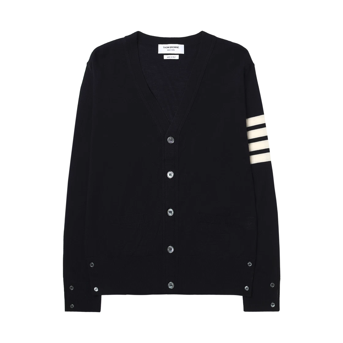 Thom Browne Thom Browne Sustainable Fine Merino Wool 4-Bar Classic Cardigan Navy · 2