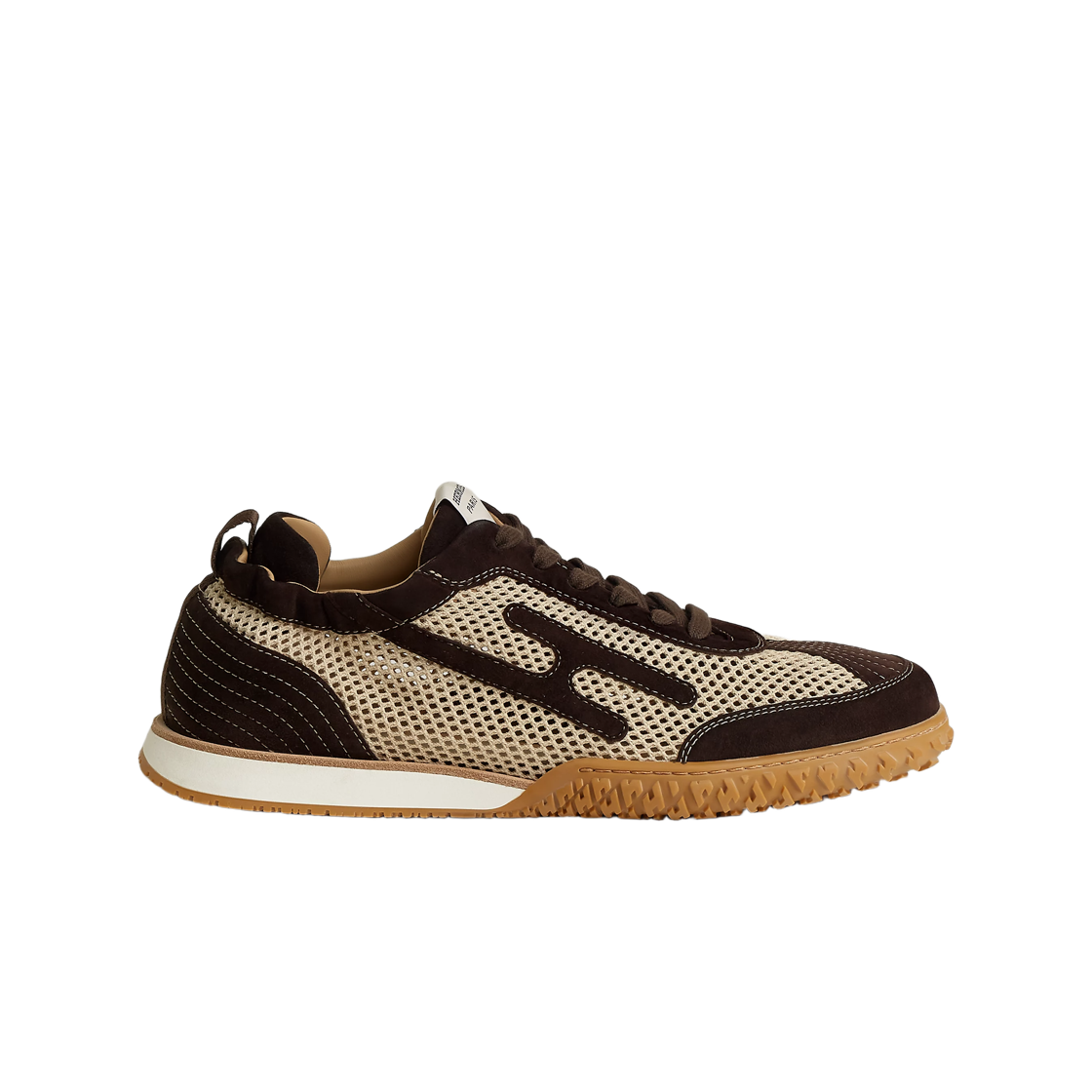 에르메스 제트 스니커즈 크로쉐 니트 스웨이드 고트스킨 & 베쥬 랑 마롱 에벤 베쥬 랑 마롱 에벤(Hermes Jet Sneakers Crochet Knit Suede Goatskin & Beige Lin Marron Ebene) - 1