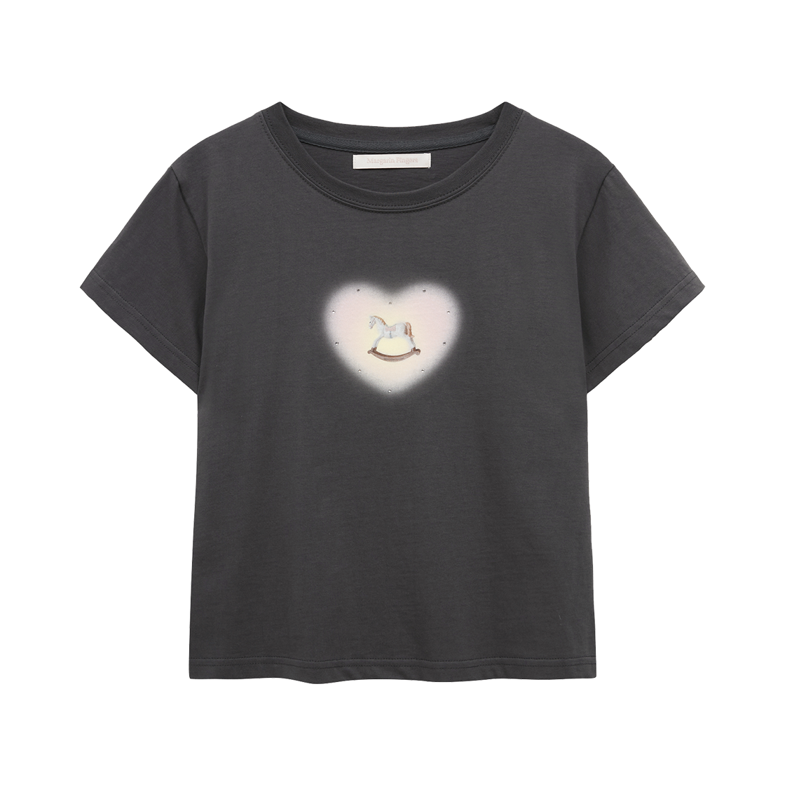 마가린핑거스 포니 핫픽스 티셔츠 차콜(Margarin Fingers Pony Hotfix T-Shirt Charcoal)