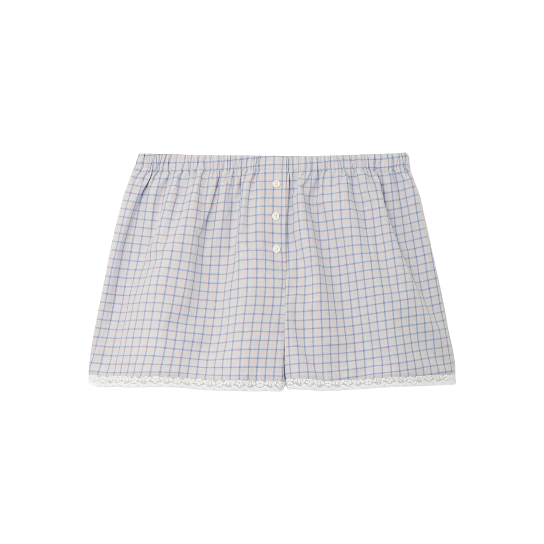쿠쿠 인티메이트 우먼 더 박서 블루 체크 - 26SS(Cou Cou Intimates Women The Boxer Blue Check - 26SS) - 1