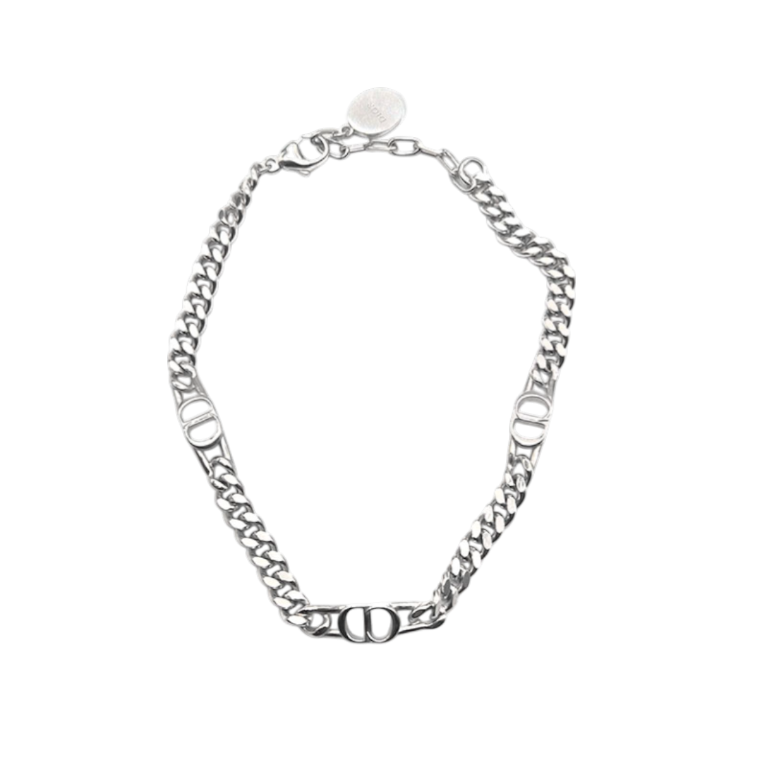 크리스찬 디올 CD 아이콘 슬림 체인 링크 실버 팔찌 L440878(Christian Dior CD Icon Slim Chain Link Silver Bracelet L440878)