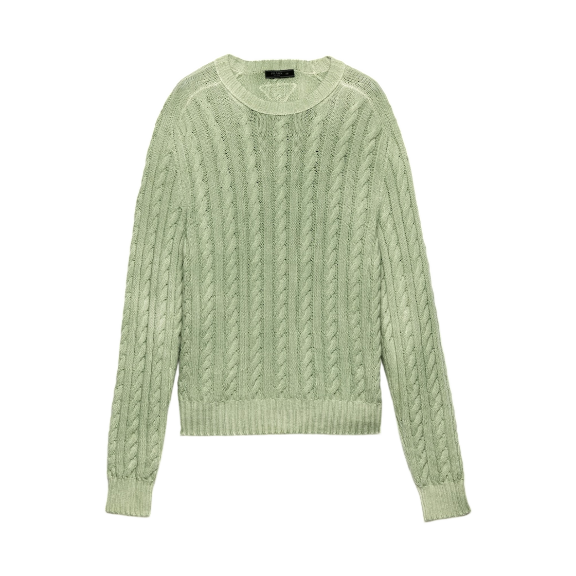 UMF267-1881-F0194 Prada Wool and Cashmere Crew-Neck Sweater Jade Green