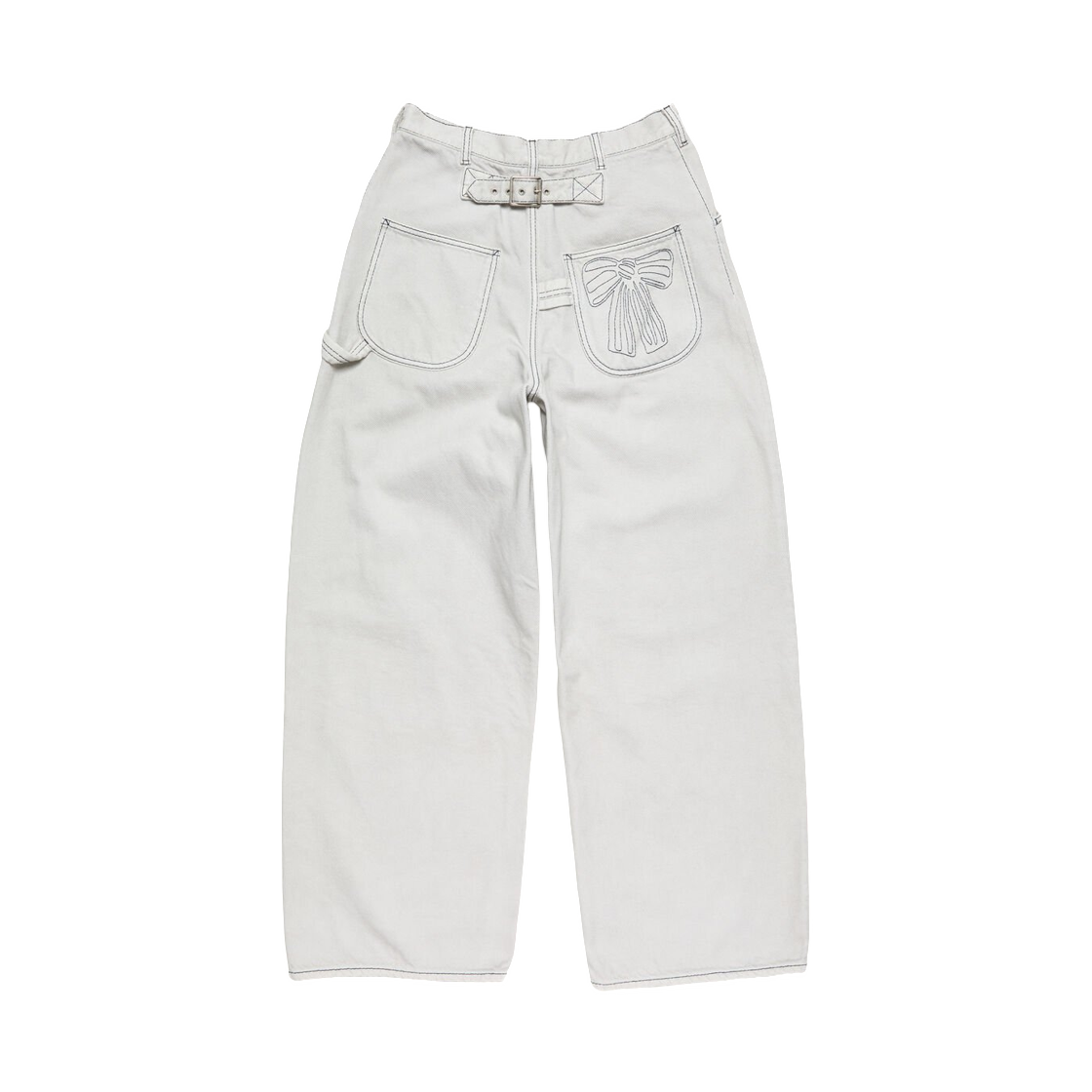 아크네 스튜디오 캐주얼 데님 트라우저 화이트 에크루(Acne Studios Casual Denim Trousers White Ecru) - 2