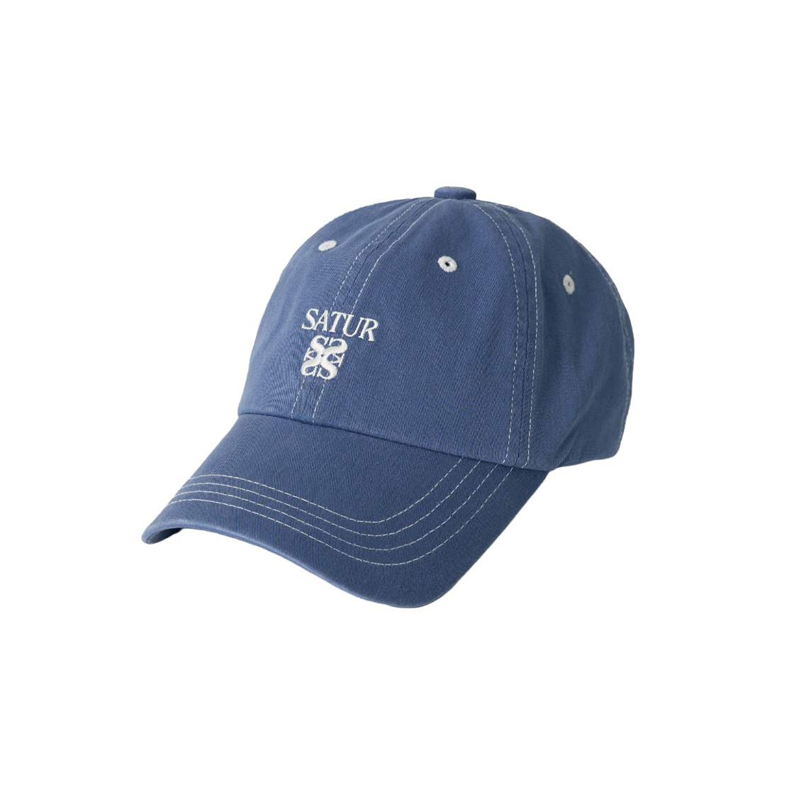세터 콘트라스트 컬러 스티치 다이드 볼캡 블루(SATUR Contrast Color Stitch Dyed Ball Cap Blue)