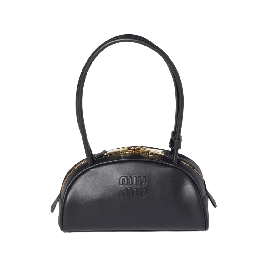 (W) 미우 미우 보 레더 백 블랙((W) Miu Miu Beau Leather Bag Black) - 1