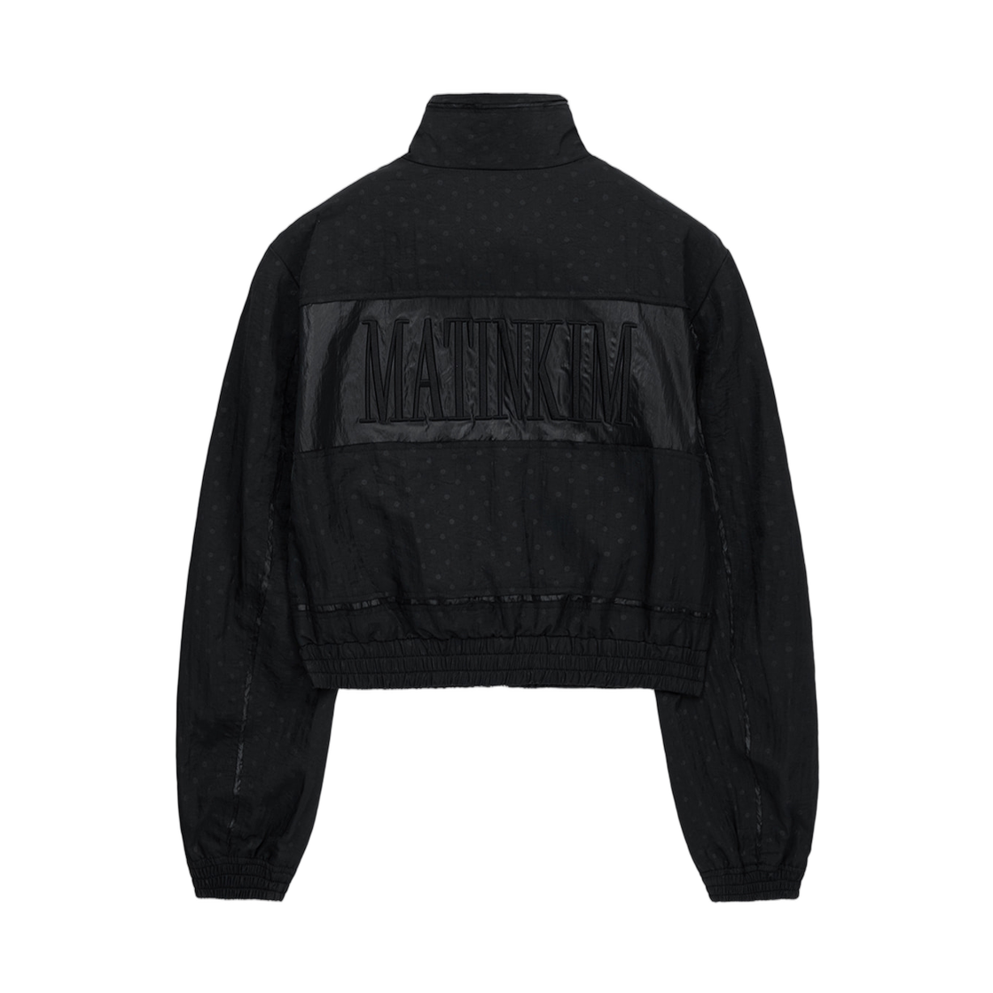 (W) 마뗑킴 크롭 자수 백 로고 점퍼 스트롱 블랙((W) Matin Kim Cropped Embroidery Back Logo Jumper In Strong Black) - 2