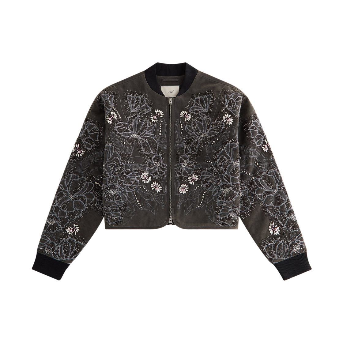 (W) 키스 포 리사 엘라라 엠벨리시드 봄버 자켓 블랙((W) Kith for Lisa Elara Embellished Bomber Jacket Black)