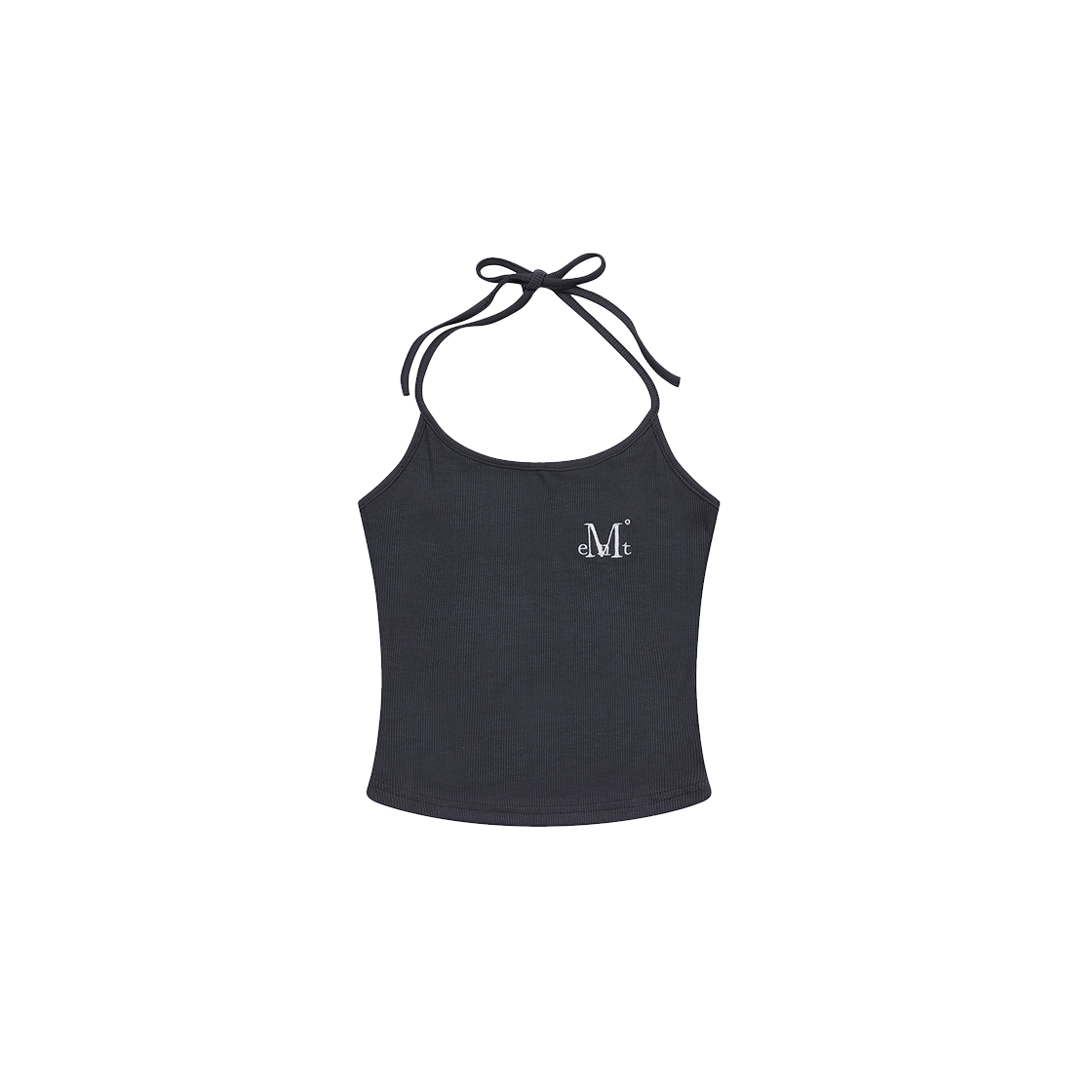 무센트 에노아 홀터넥 크롭 슬리브리스 나시 차콜(MUCENT Enoa Halter Neck Crop Sleeveless Charcoal)