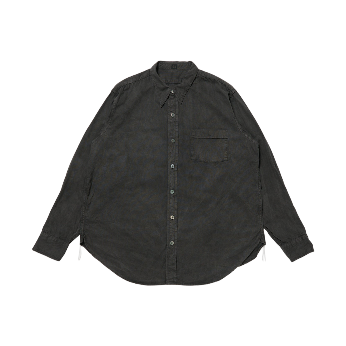 - Taiga Takahashi Lot.106 Narrow Collar Shirt Sumi Dyed Black