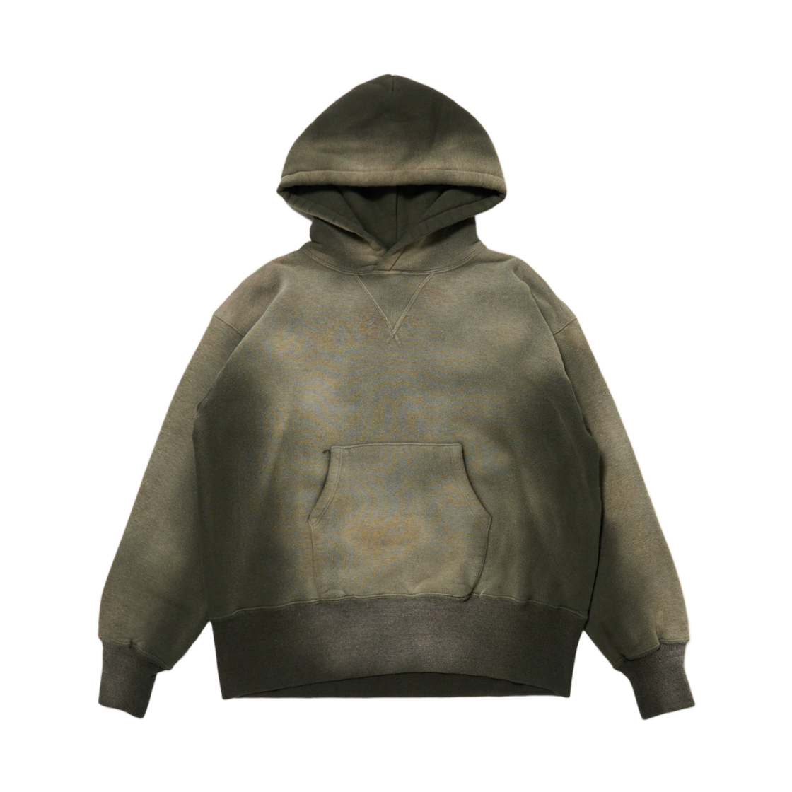 - Taiga Takahashi Lot.606 Hooded Sweat Shirt Bleached Deep Green