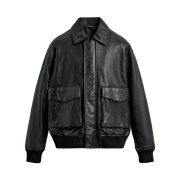 Zara Leather Pocket Jumper Black