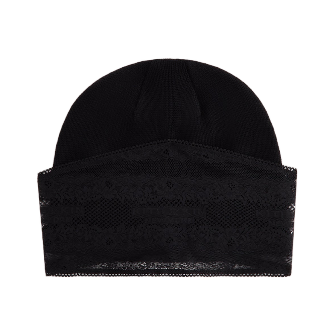 KHW050278-001 (W) Kith for Lisa Cuffless Beanie with Lace Veil Black