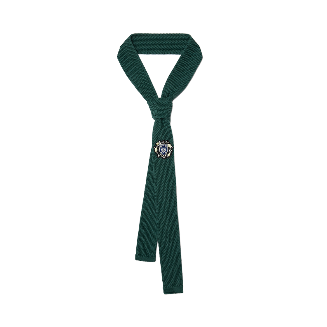 SA261MAC01GEN0 SATUR Crest Logo Knit Tie Green
