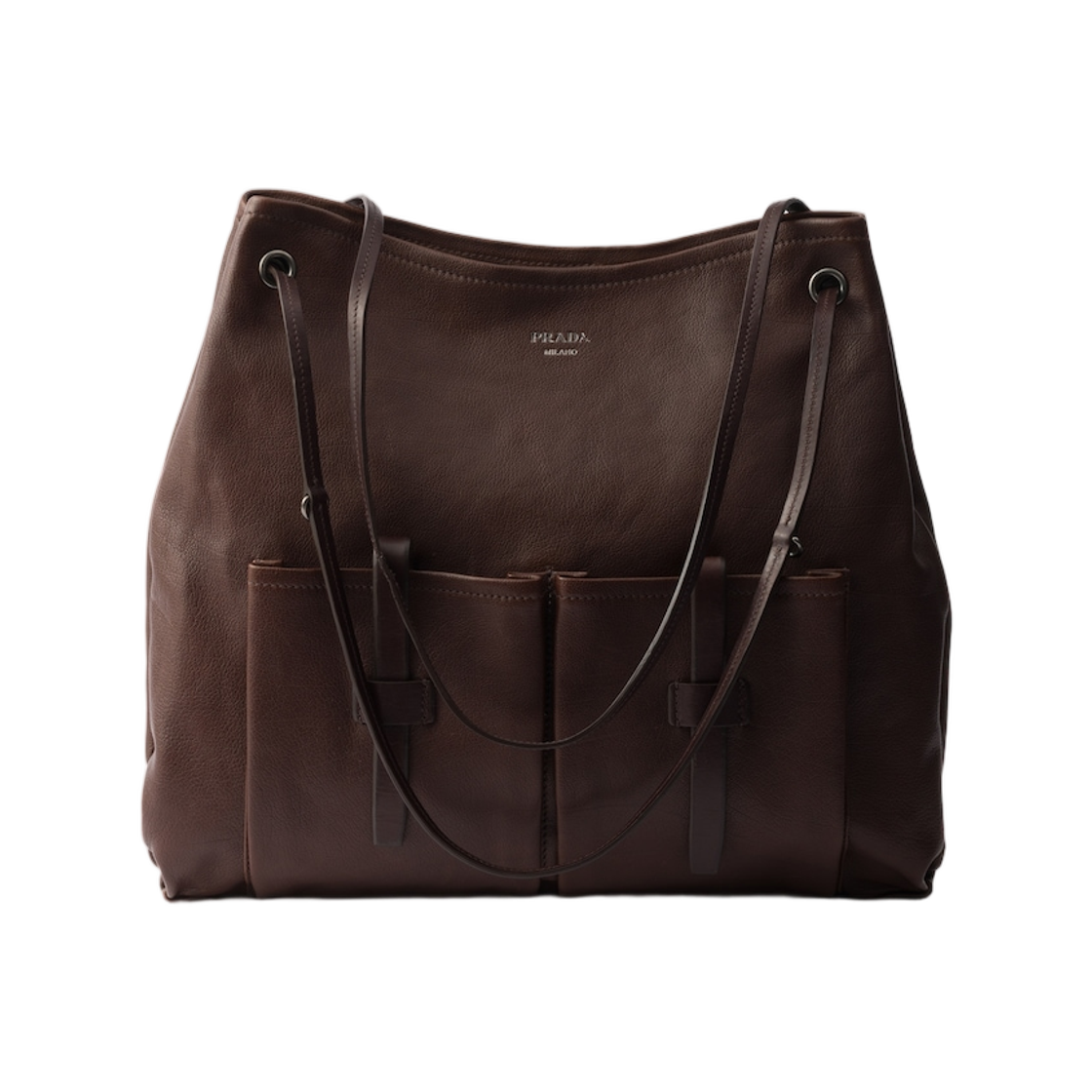 1BC289-2G6F-F0324 Prada Route Large Leather Bag Cocoa Brown