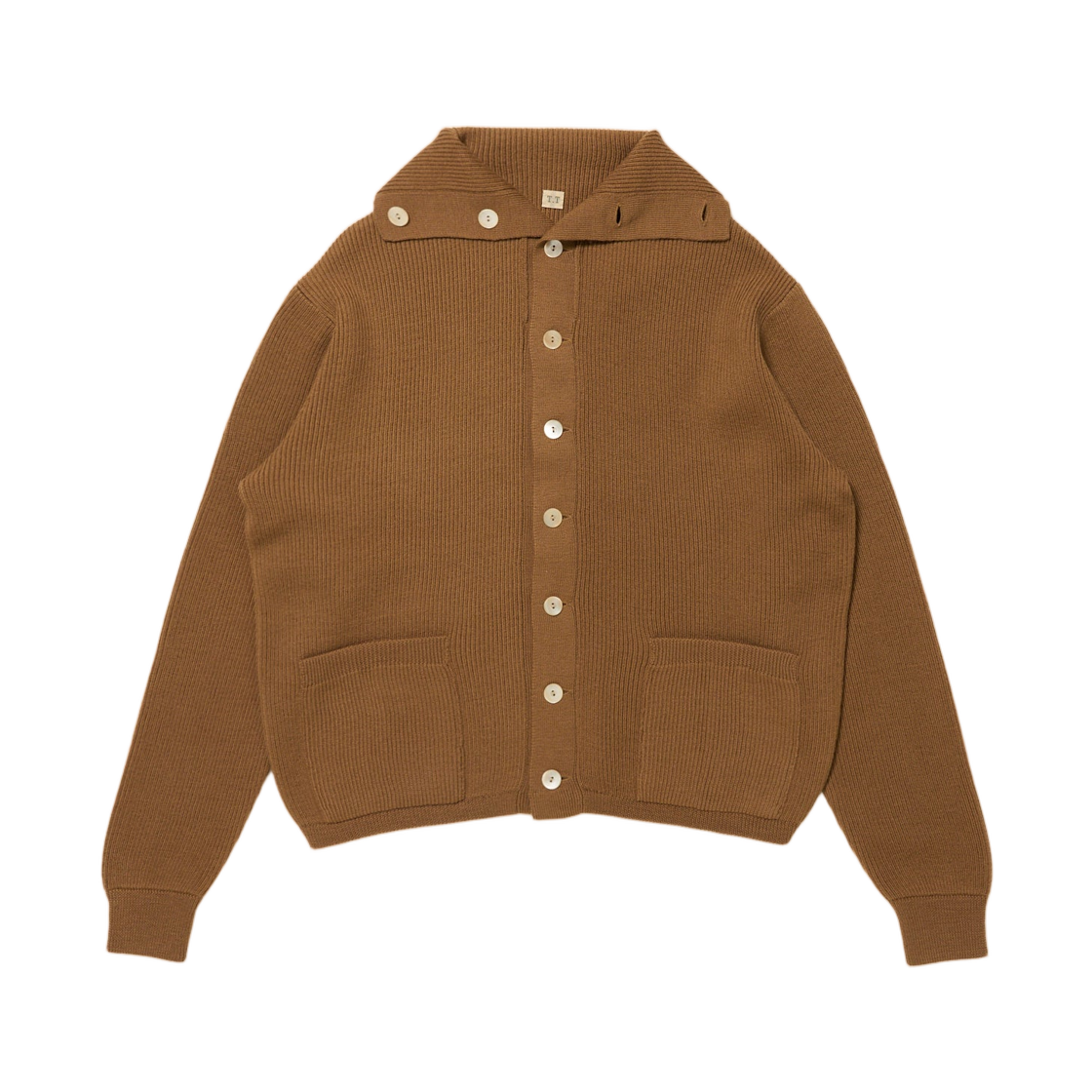 - Taiga Takahashi Lot.521 Turtleneck Cardigan Camel
