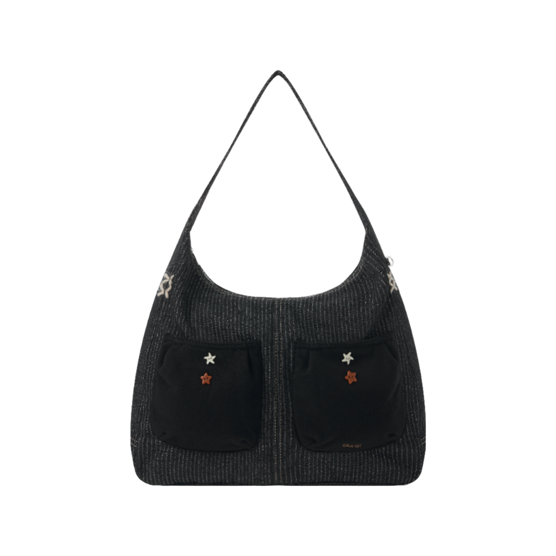 SSSBA2605 SUNLIT Denim Hobo Bag Black