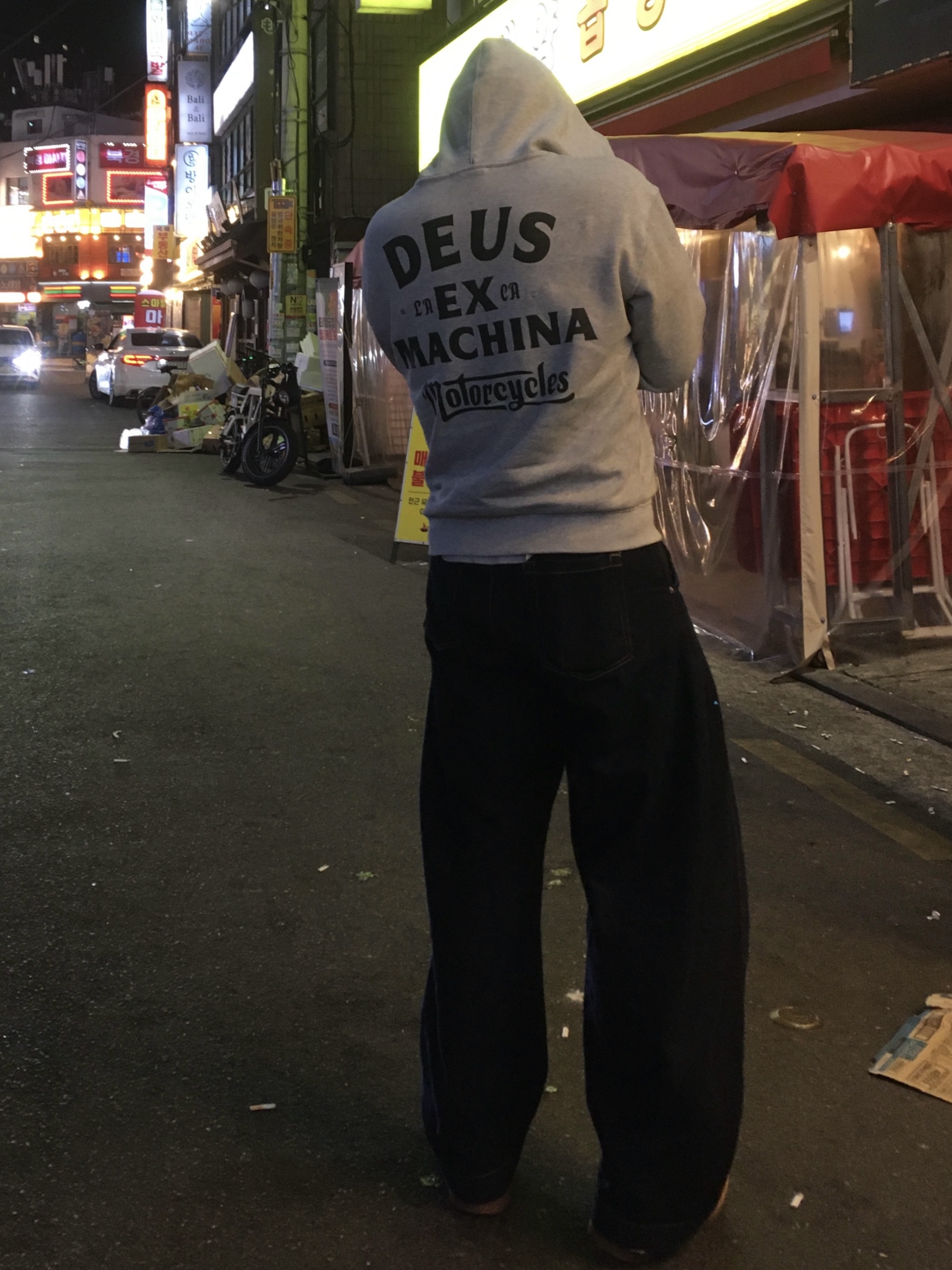 Deus Ex Machina Drifter Hoodie Zip Up Medium Grey 착용 스타일