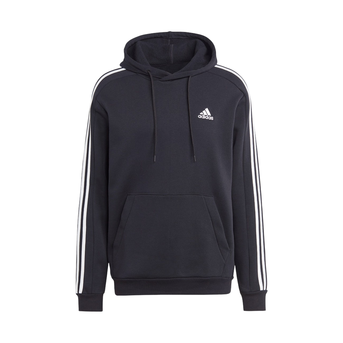 IB4028 Adidas Essentials Fleece 3S Hoodie Black - US Sizing