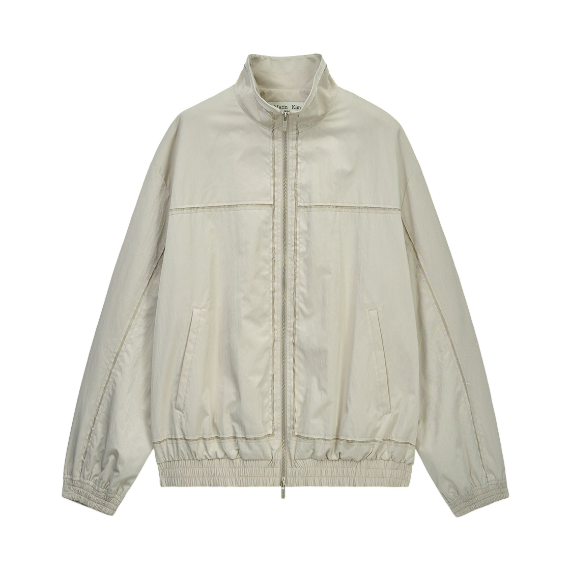 마뗑킴 자수 백 로고 점퍼 베이지(Matin Kim Embroidery Back Logo Jumper In Beige) - 1