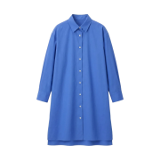 (W) Uniqlo x JW Anderson Open Collar Oxford Shirt Dress Blue