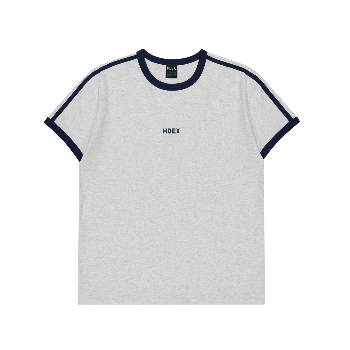 에이치덱스 이지 머슬핏 트랙 링거 숏 슬리브 멜란지 화이트(HDEX EZ Muscle Fit Track Ringer Short Sleeve Melange White)