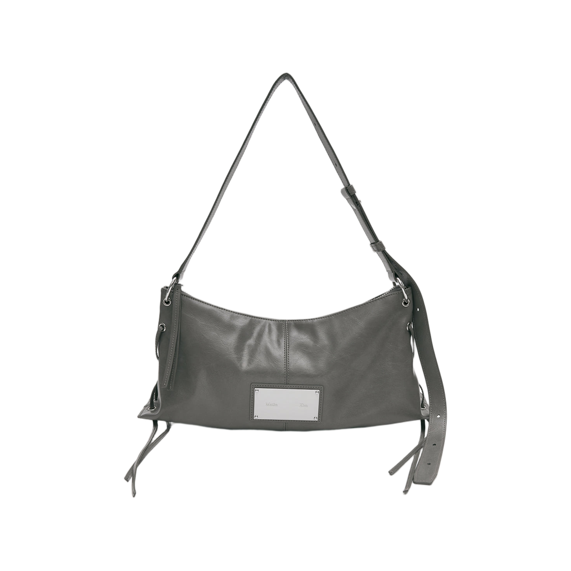 MK2611BG004MGY Matin Kim Eyelet Shirring Shoulder Bag In Grey