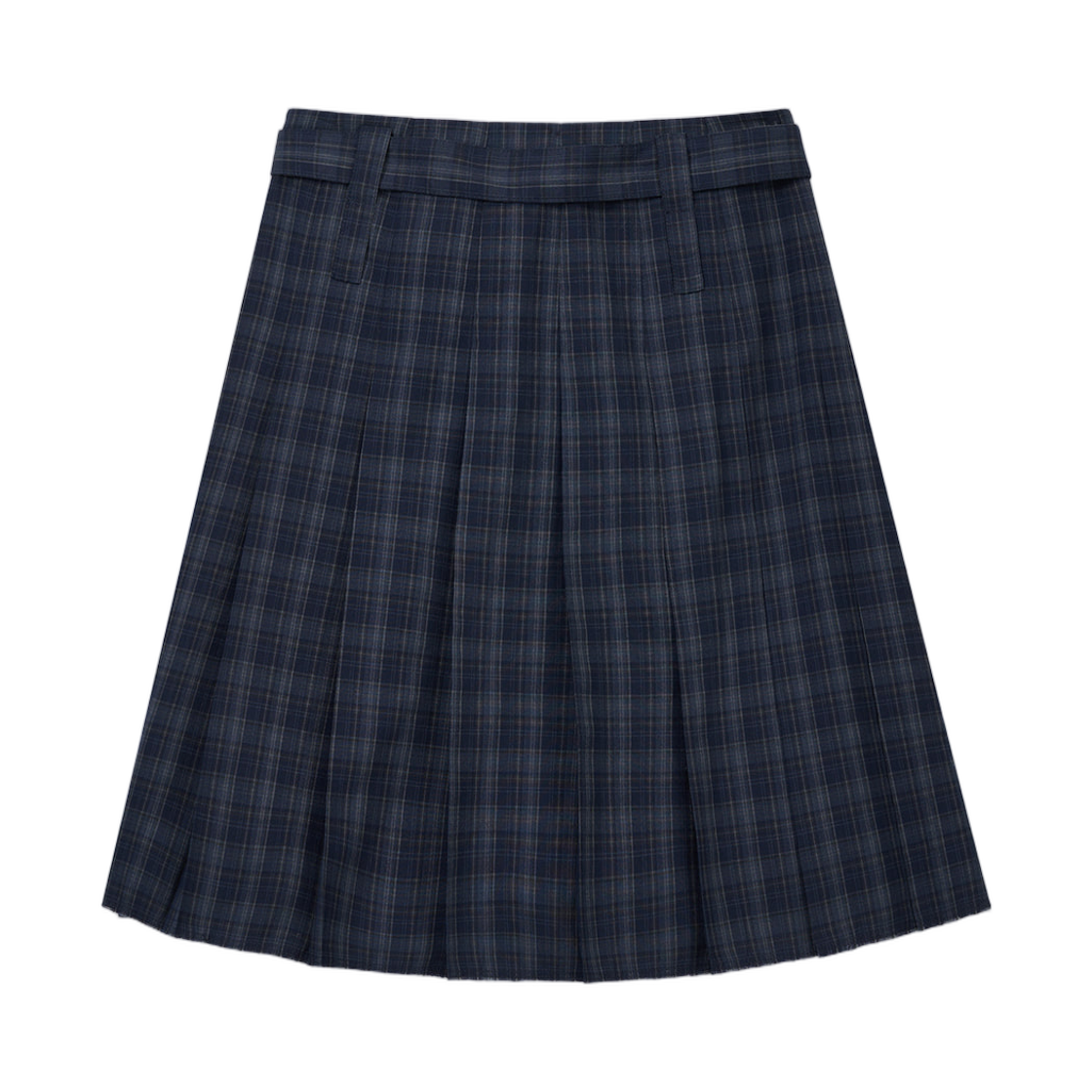 (W) 마뗑킴 벨티드 슬릿 플리츠 스커트 네이비((W) Matin Kim Belted Slit Pleat Skirt In Navy) - 2