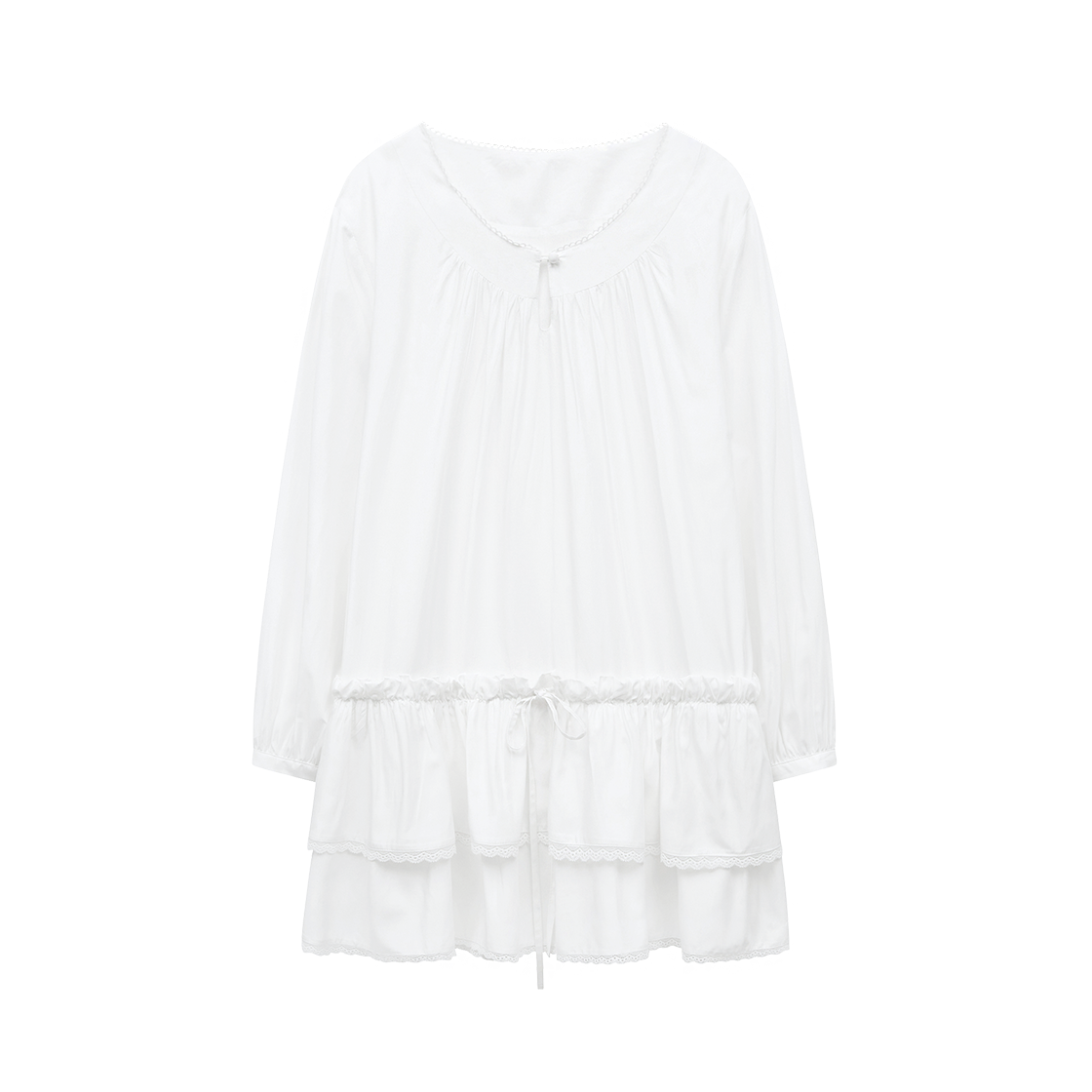 마가린핑거스 레이스 캉캉 원피스 화이트(Margarin Fingers Lace Cancan One-Piece White)