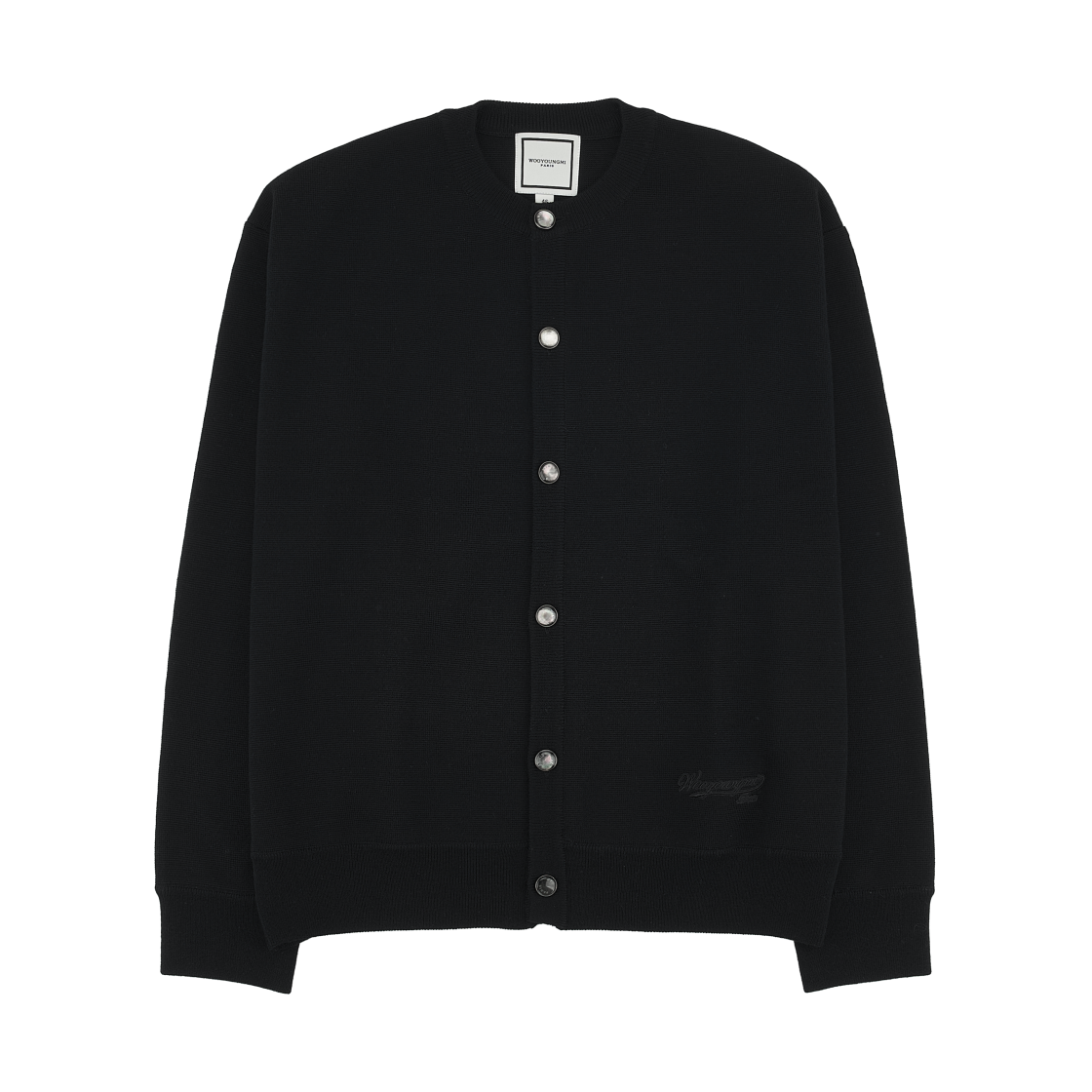 우영미 라운드넥 울 가디건 블랙 - 26SS