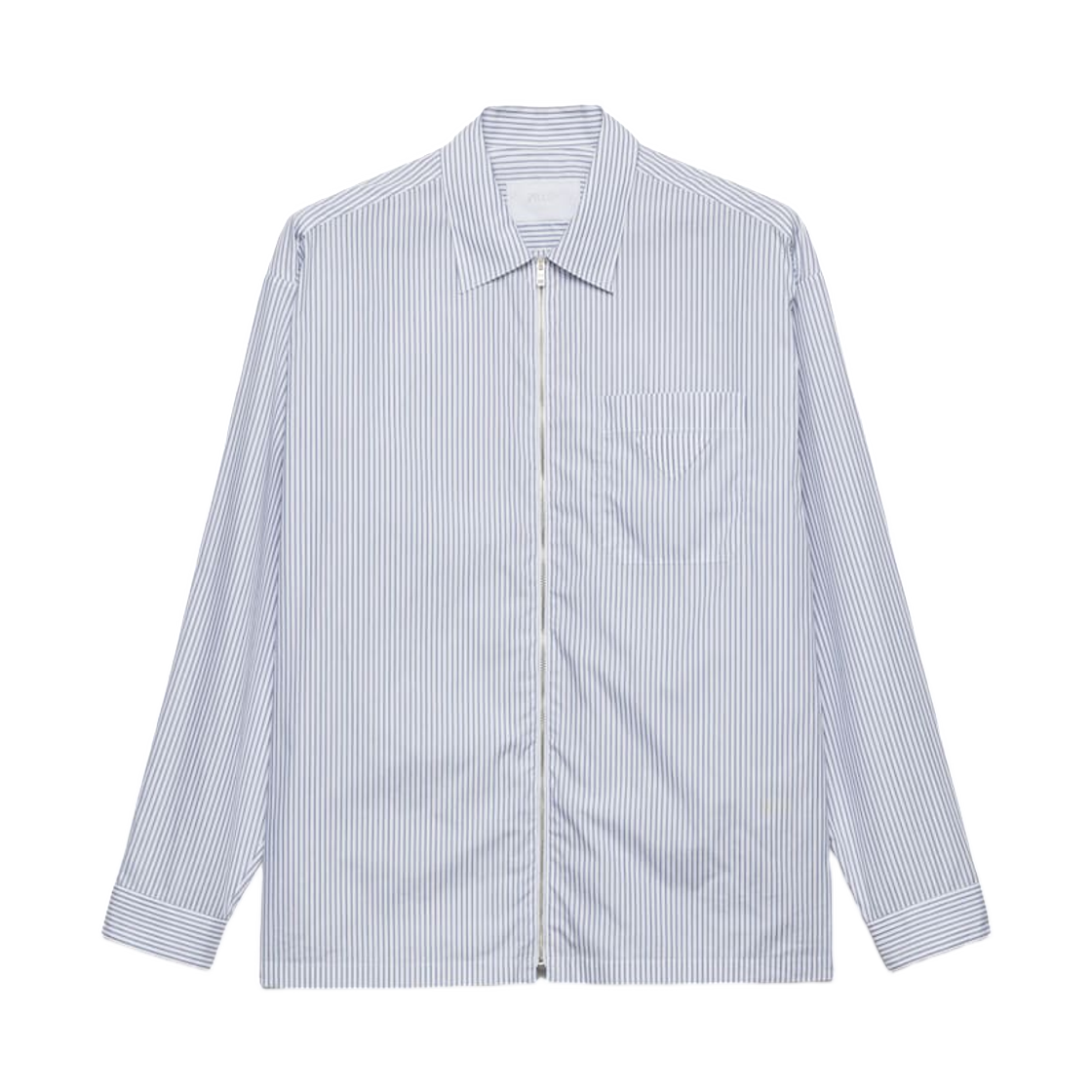SC855-189F-F022X Prada Cotton Zipper Shirt Blue White