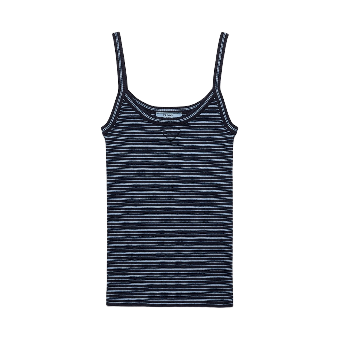 P29C07-19C7-F0OBM Prada Cotton Top Navy Blue Light Blue