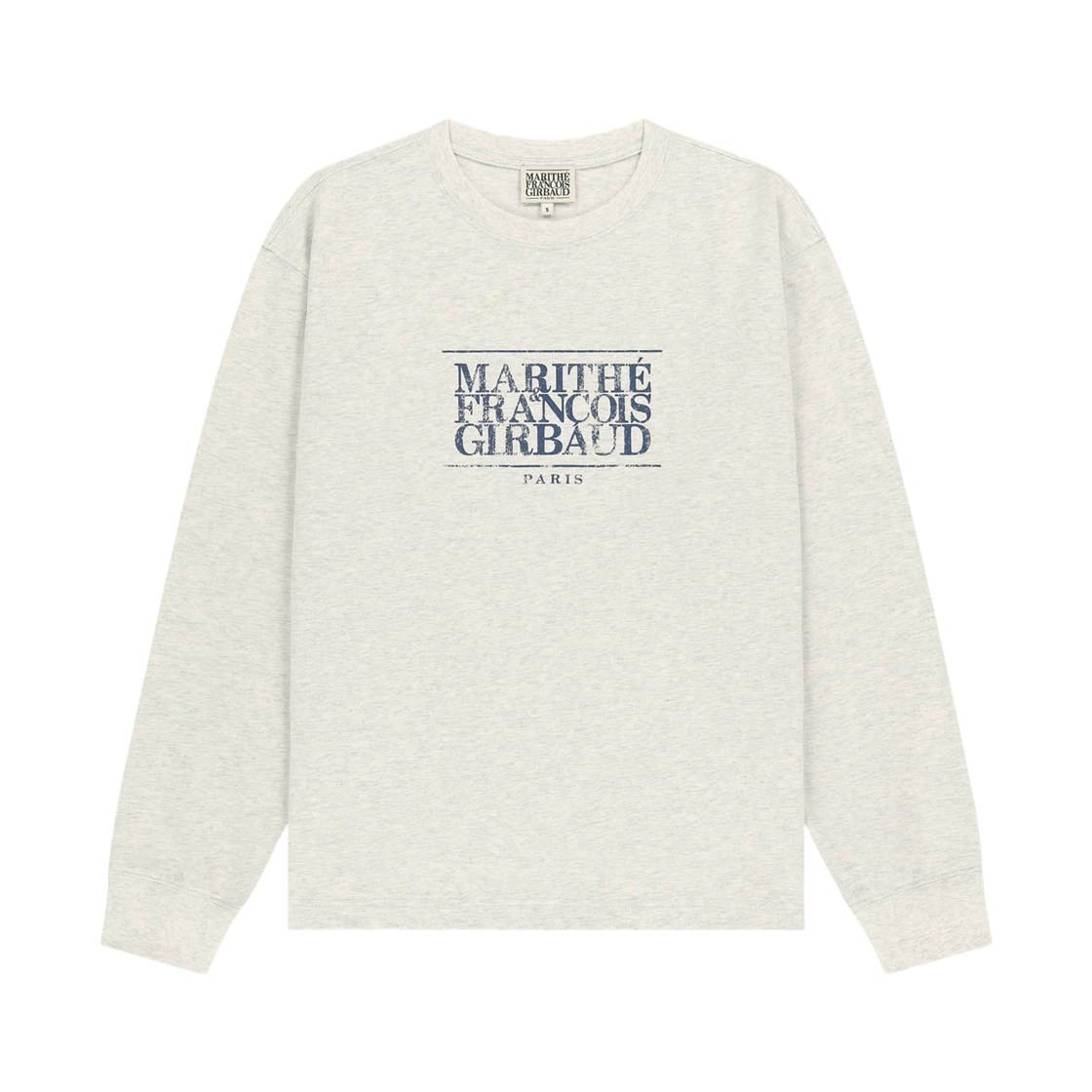 - Marithe Francois Girbaud Crack Classic Logo Long Sleeve T-Shirt Oatmeal