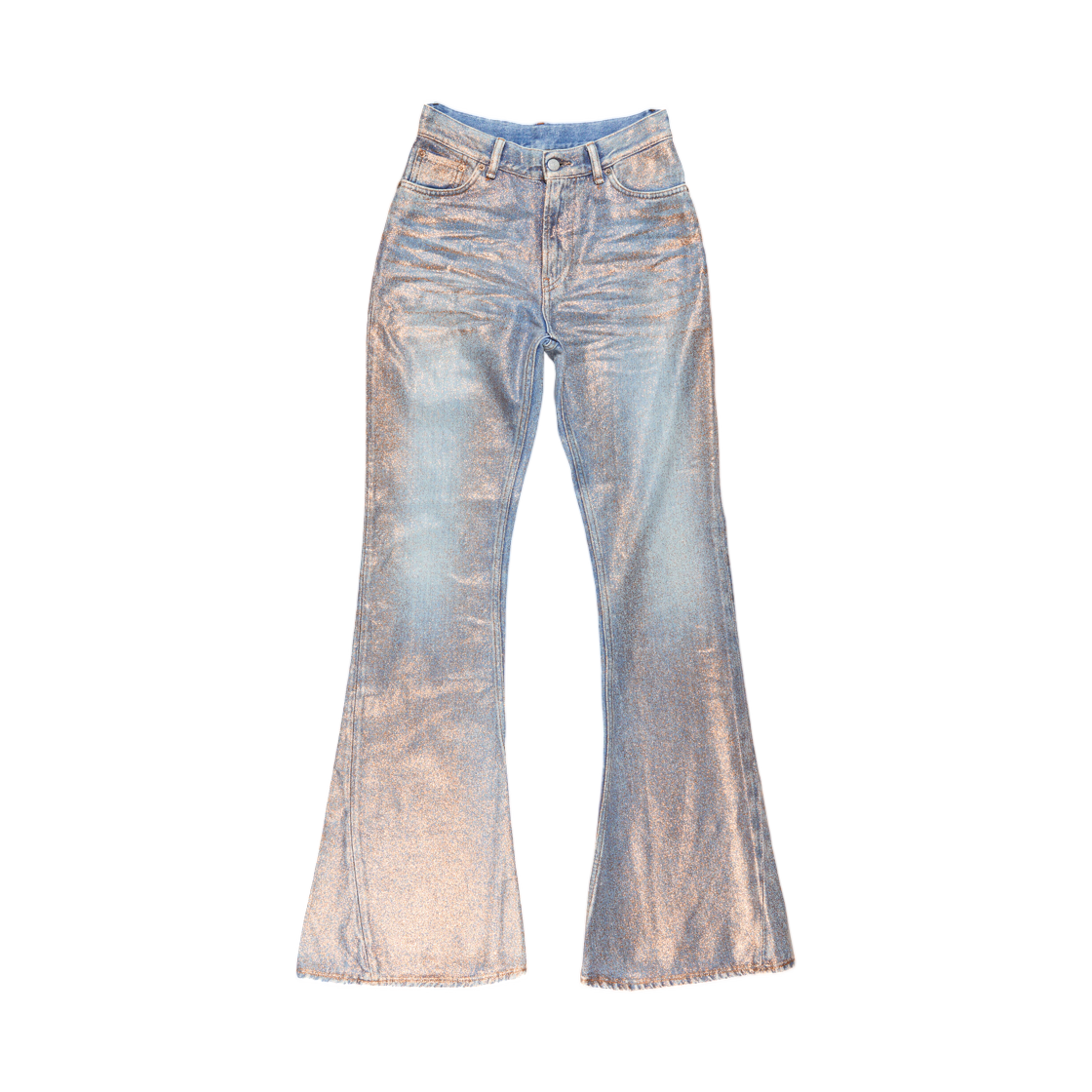(W) 아크네 스튜디오 피티드 글리터 진 2025F 로즈 코퍼 라이트 블루((W) Acne Studios Fitted Glitter Jeans 2025F Rose Copper Light Blue)